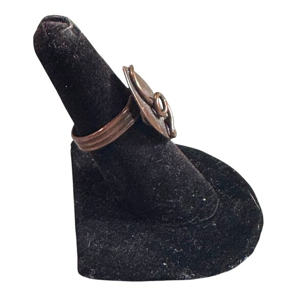 Vintage Copper Adjustable Ring Music Note Trebel Clef MCM Mid Century Swirl - Picture 8 of 9